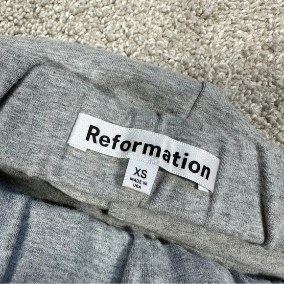 Reformation Elowen Knit Jersey Midi Skirt Pull On Organic Cotton Heather Grey XS - Picture 11 of 14
